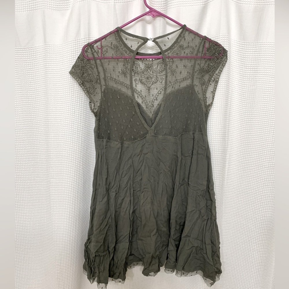 Romance in Venice Shift Dress in Army Green